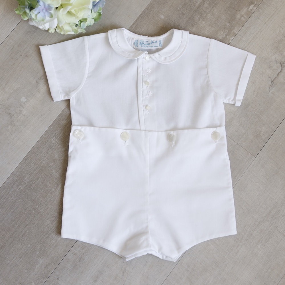RARE Vintage White Bobby Suit Feltman Brother 3 Month Special Occasion